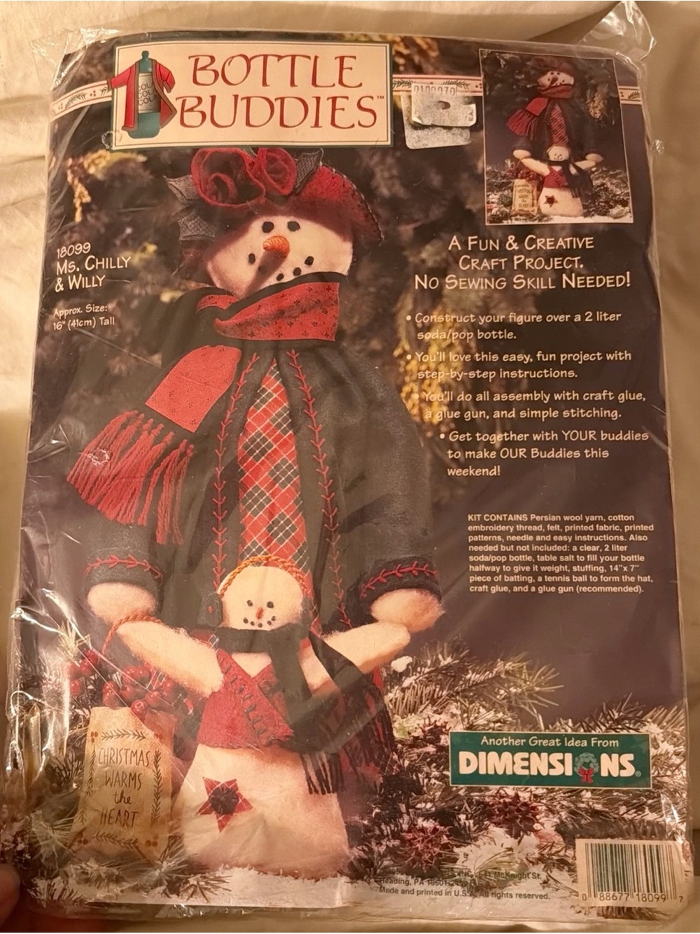 Bottle Buddies Ms. Chilly & Willy Snowman Craft Kit
